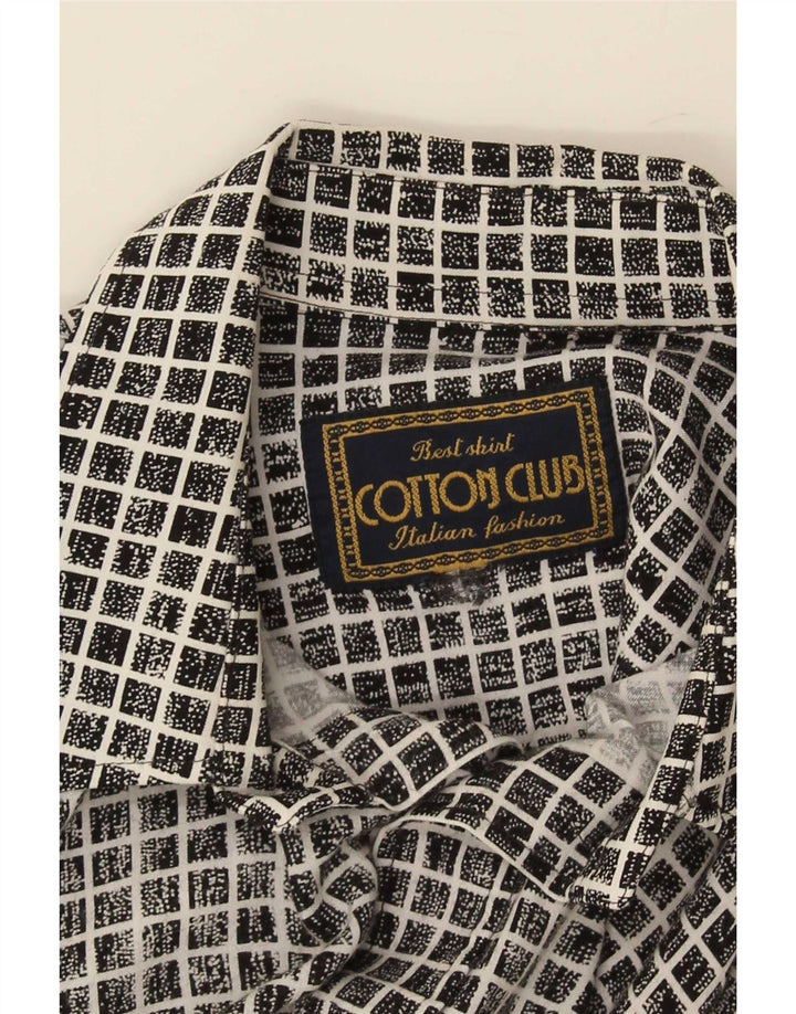 Cotton Club Herren Kurzarmhemd Large Black Gingham