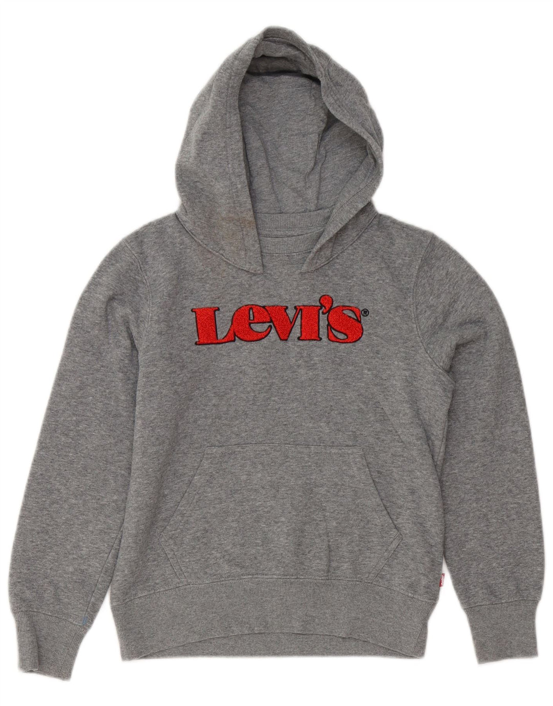 Levi's Jungen-Pullover mit grafischem Kapuzenpullover, 9–10 Jahre, graue Baumwolle