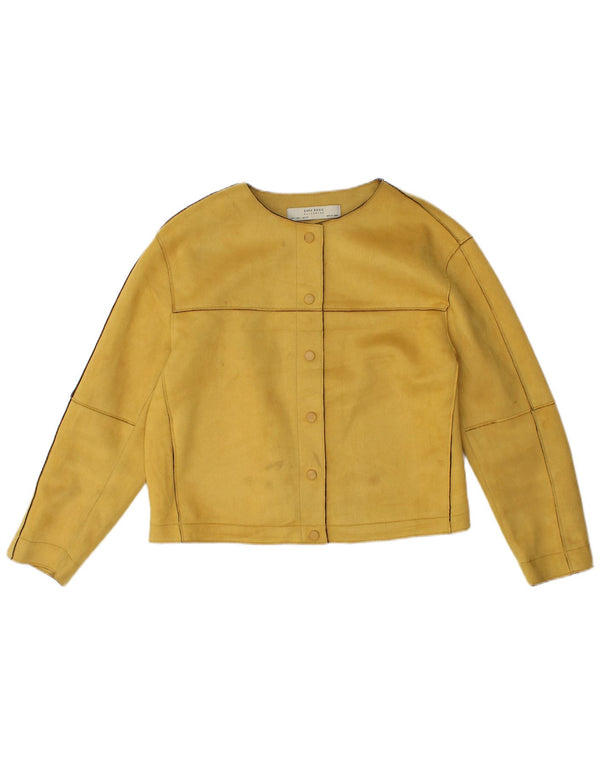 Zara Damen Crop Bomberjacke UK 16 Large Gelb