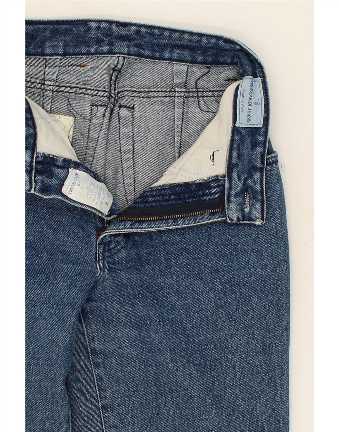 TRUSSARDI Womens Tapered Jeans W28 L27  Blue Cotton Vintage Trussardi and Second-Hand Trussardi from Messina Hembry 