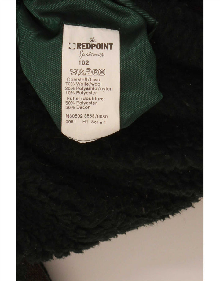Redpoint Herren-Windbreaker-Mantel UK 42 XL Grüne geometrische Wolle