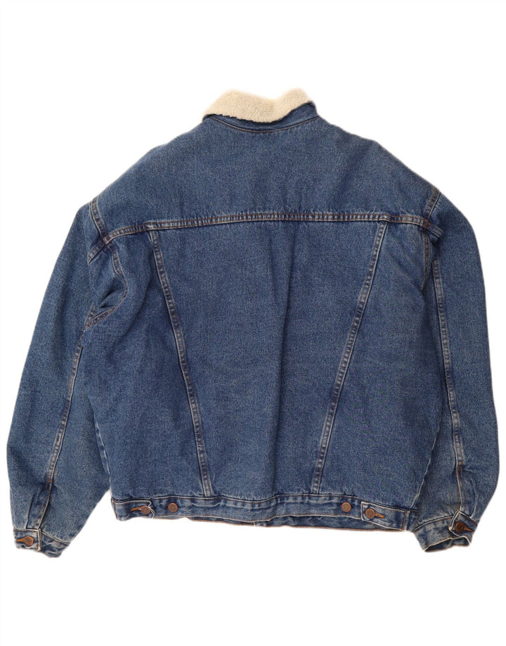 Vintage Herren Denim Sherpa Jacke UK 42 XL Blau