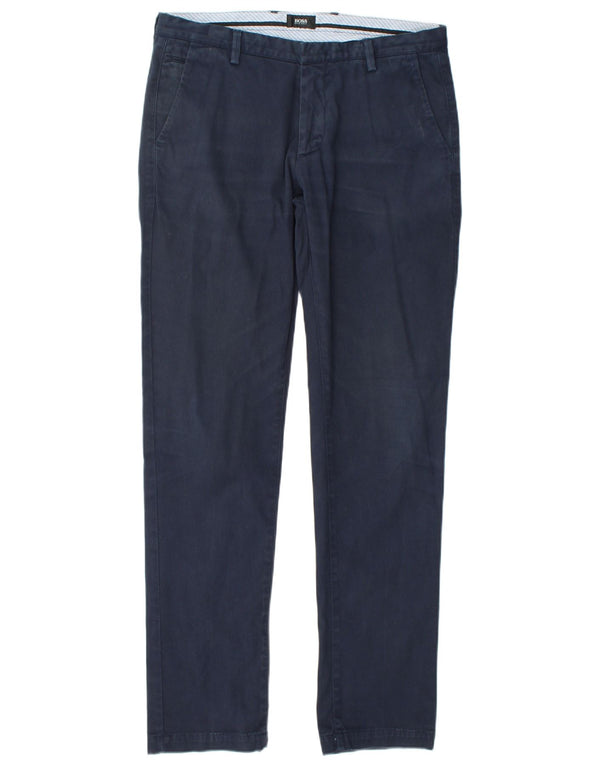 Hugo Boss Herren Slim Chinohose IT 48 Medium W32 L32 Marineblaue Baumwolle