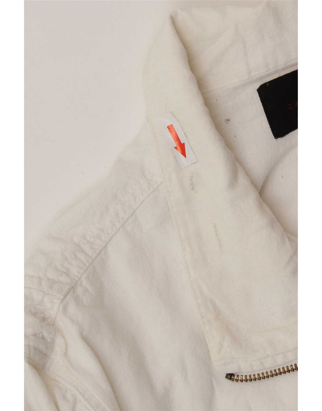 Zara Herren Utility Jacke UK 42 XL Weiß Polyester