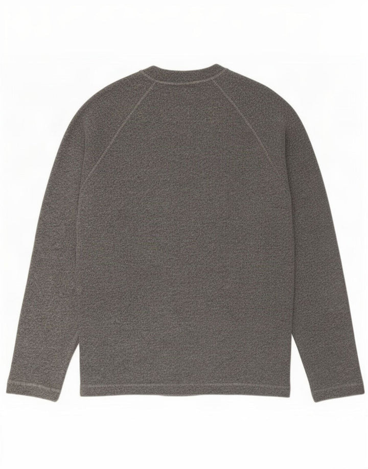 Armani Jeans Herren-Pullover mit Rundhalsausschnitt, groß, graue Baumwolle