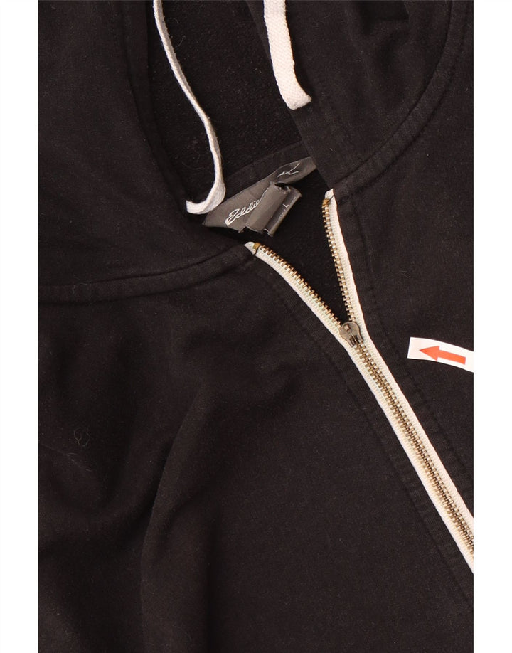 Eddie Bauer Herren-Kapuzenpullover mit Reißverschluss, groß, aus schwarzer Baumwolle