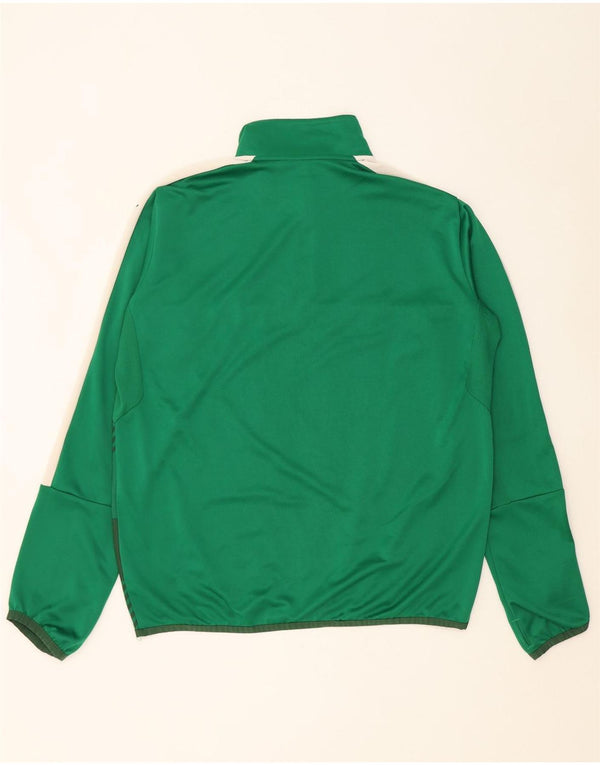 Puma Herren-Trainingsanzug mit Reißverschluss am Hals, XL, grünes Farbblock-Polyester