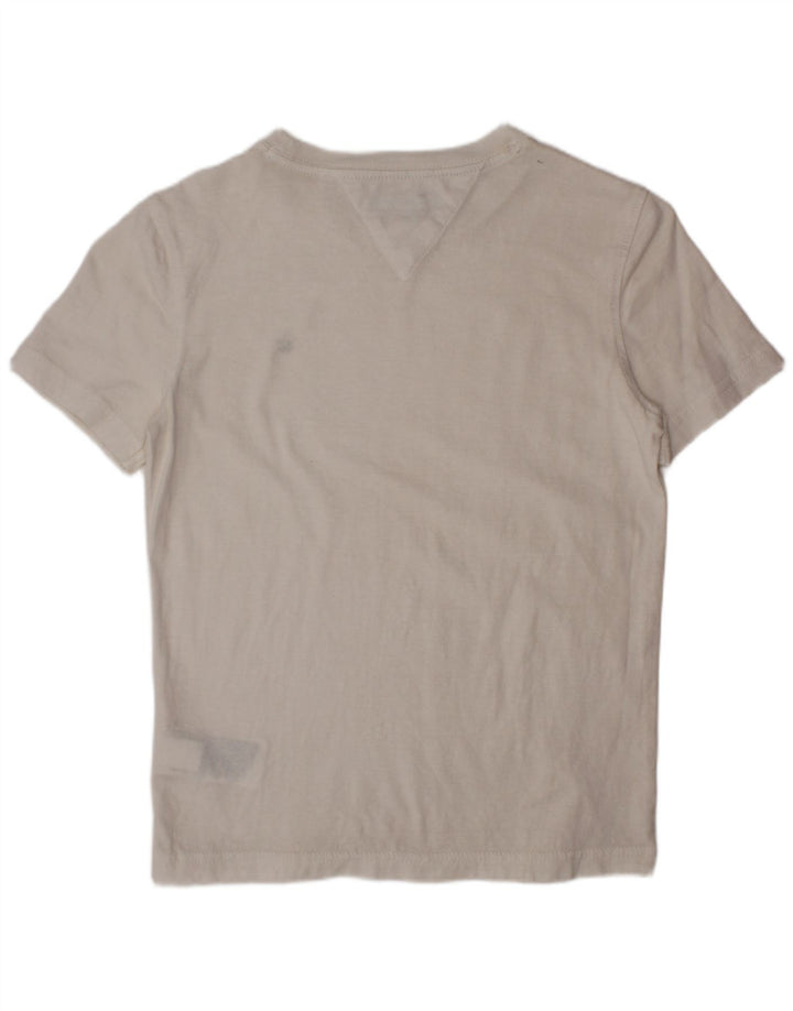 TOMMY HILFIGER T-Shirt-Oberteil für Jungen, 7–8 Jahre, weiße Baumwolle
