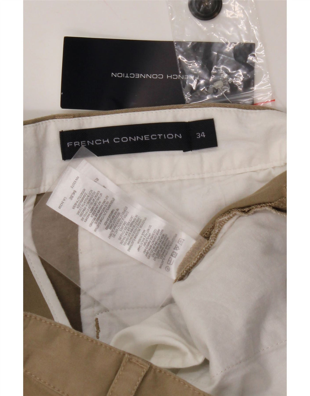 FRENCH CONNECTION Gerade Chino-Hose für Herren, W34, L32, Beige, Baumwolle