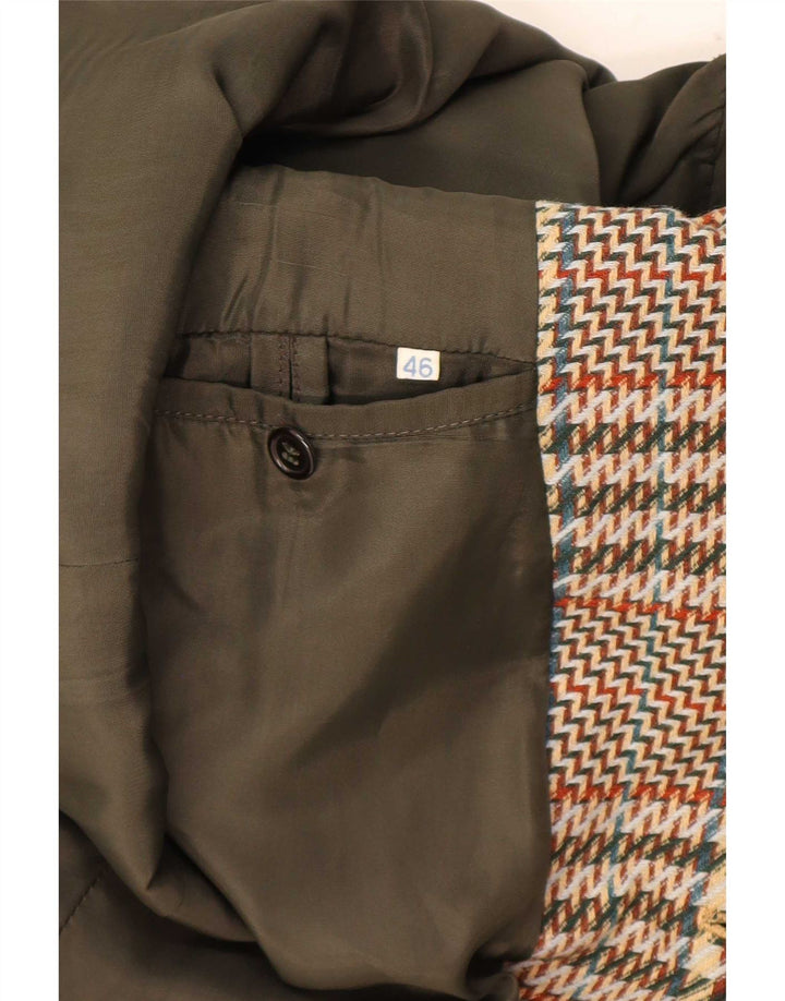 Romano Herren-Blazer mit 3 Knöpfen, IT 46, kleiner brauner Hahnentrittmuster