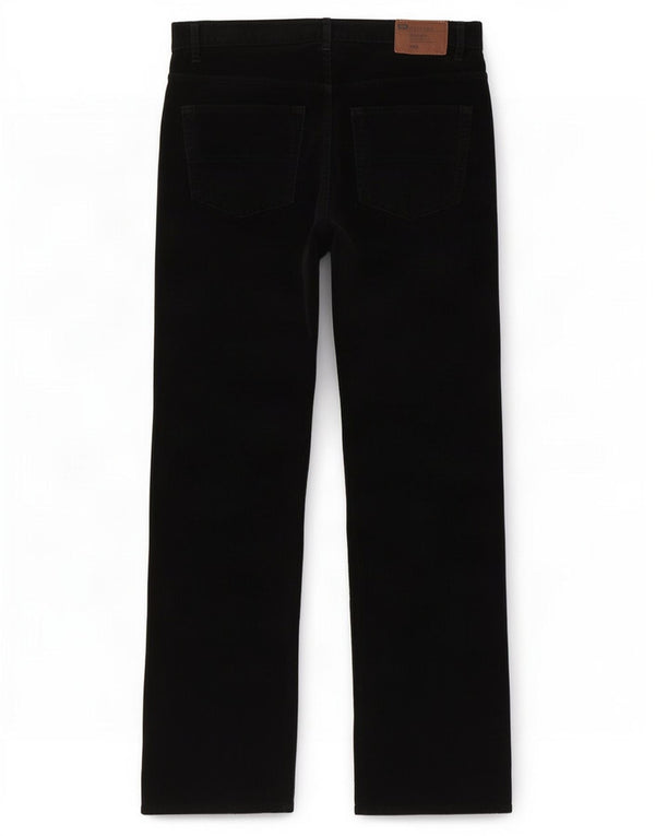 Marks & Spencer Mens Blue Harbour Straight Corduroy Trousers W34 L31 Black