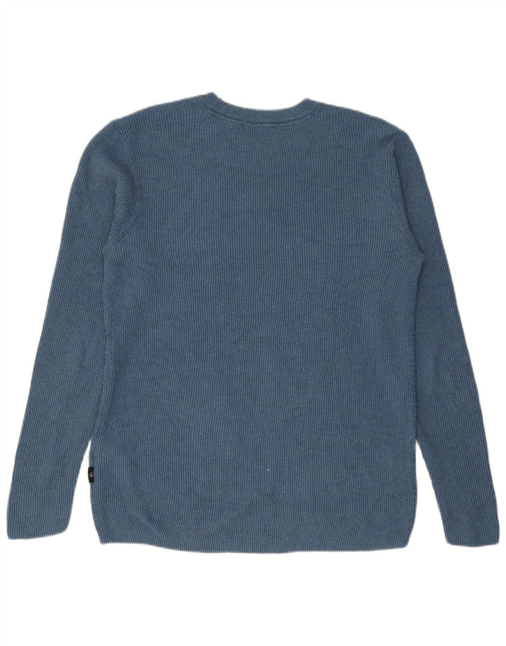 Ted Baker Herren-Pullover mit Rundhalsausschnitt, Größe 3, mittelblaue Baumwolle