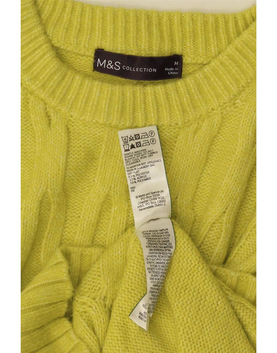 Marks & Spencer Damen-Pullover mit Rundhalsausschnitt, Gr. 14, Mittelgelb