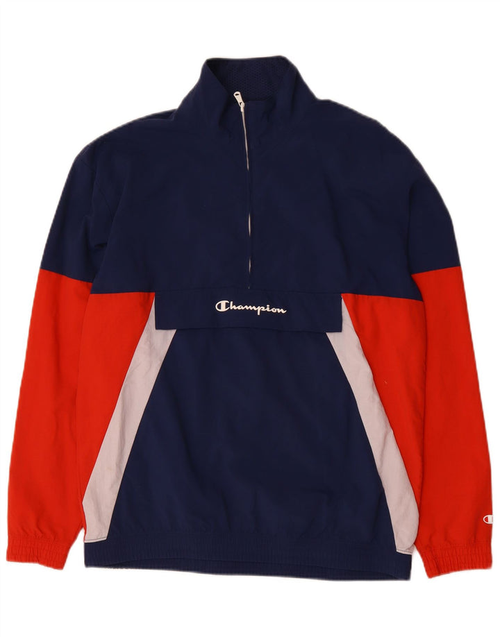 Champion Herren-Anorak-Jacke, UK 38, mittleres Marineblau, Colourblock-Polyamid
