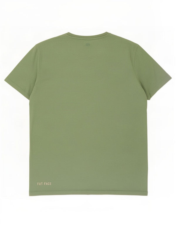 Fat Face Herren-T-Shirt mit Grafik, Größe L, Grün, Baumwolle