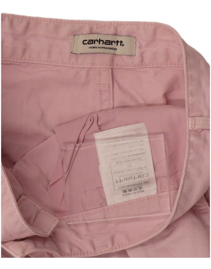 CARHARTT Damen Gerade Cargohose W25 L29 Rosa Baumwolle