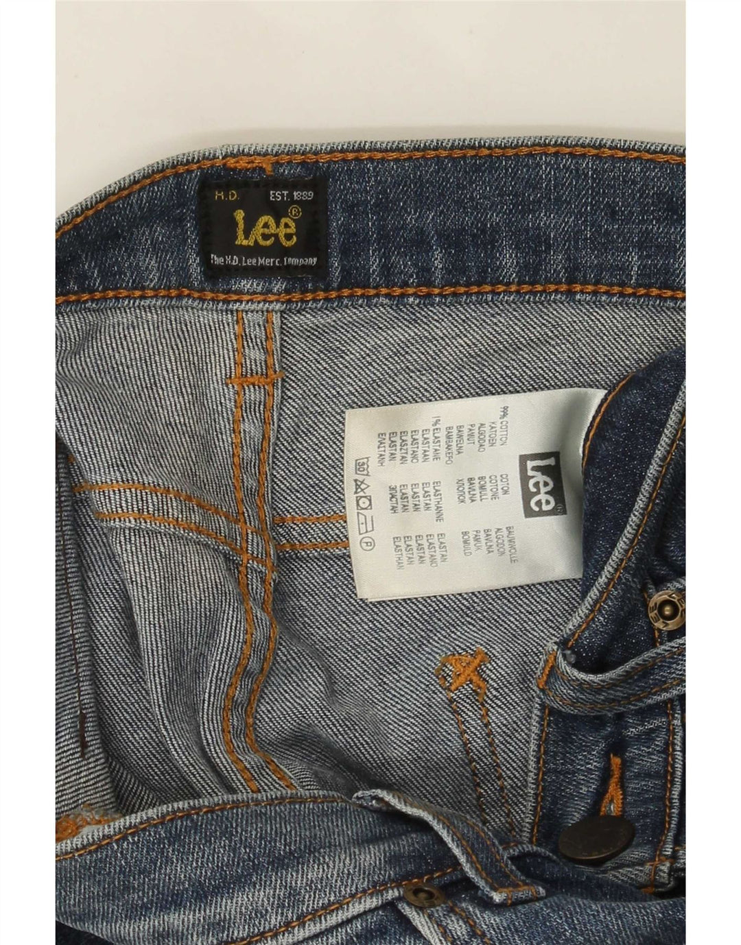 Lee Herren Powell Slim Jeans W30 L28 Blaue Baumwolle
