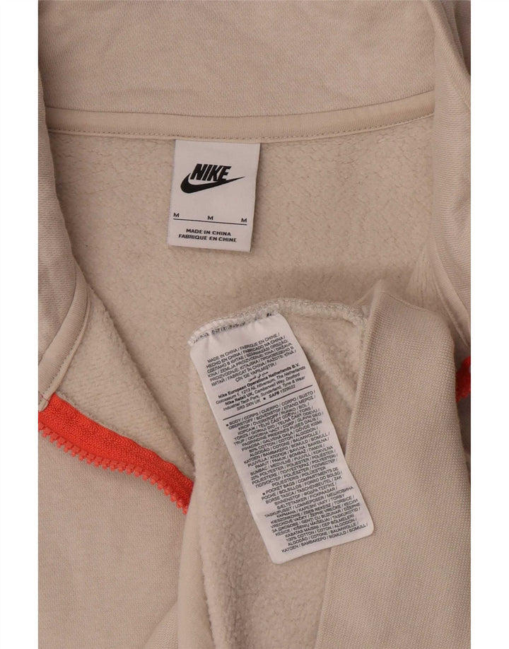 Nike Herren-Sweatshirt mit Reißverschluss am Hals, mittlere, cremefarbene Baumwolle