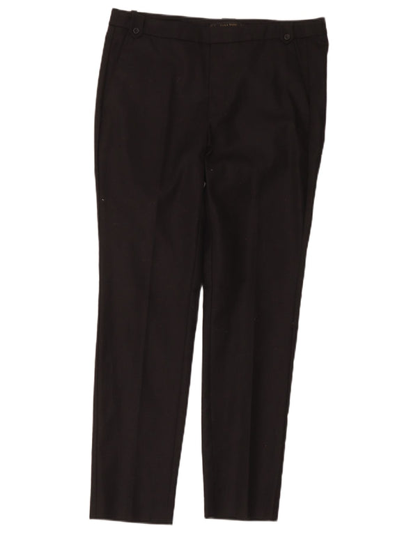 Zara Damen Slim Chino-Hose EU 38 Small W28 L26 Schwarze Baumwolle