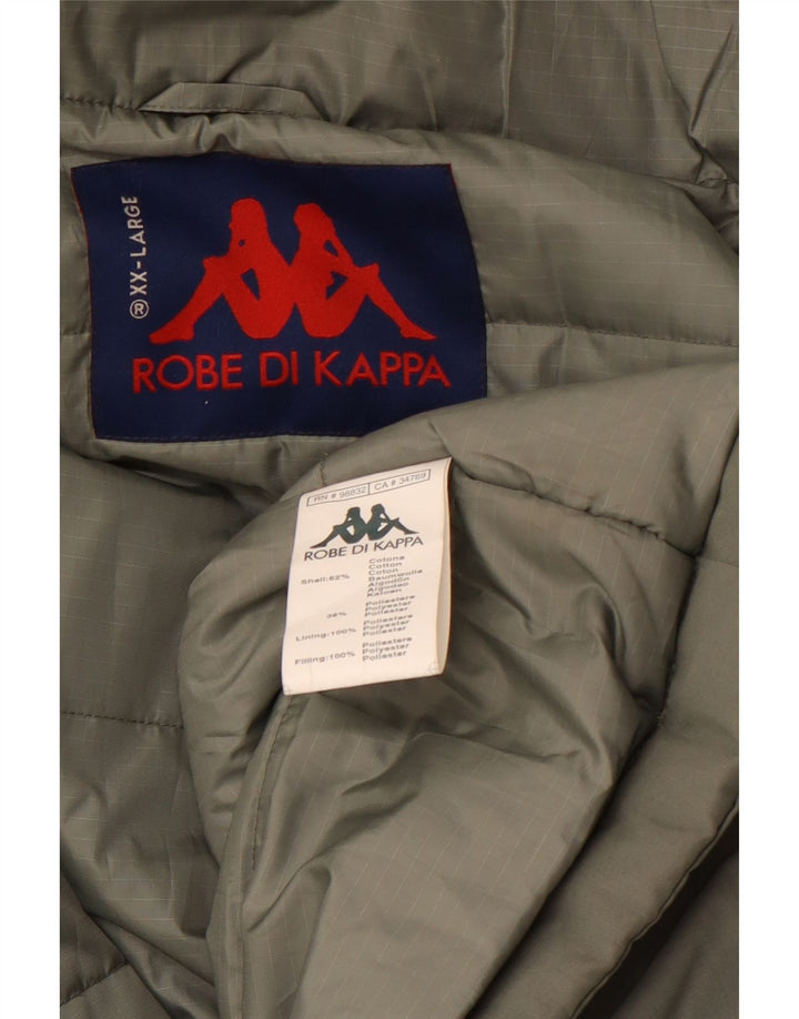 KAPPA Herren Wattierte Jacke UK 44 2XL Grüne Baumwolle
