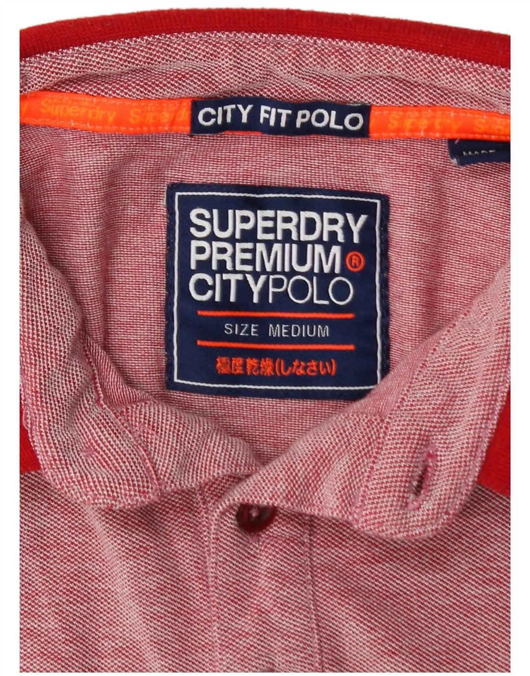 SUPERDRY Herren City Fit Poloshirt Mittelrot gesprenkelte Baumwolle