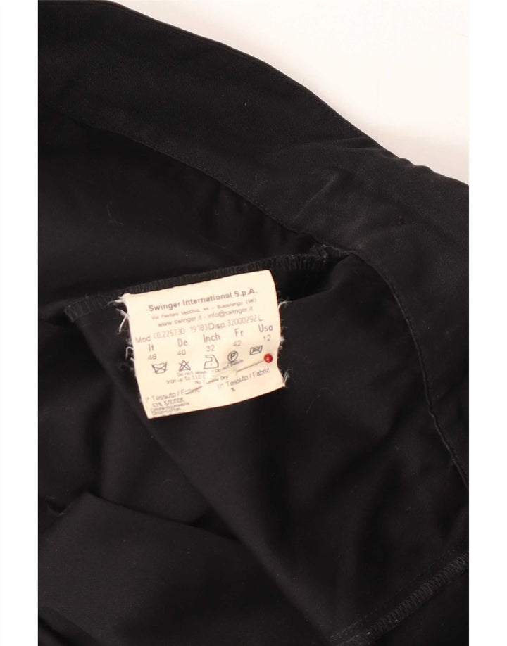 Roccobarocco Damen Bomberjacke IT 46 Große schwarze Baumwolle