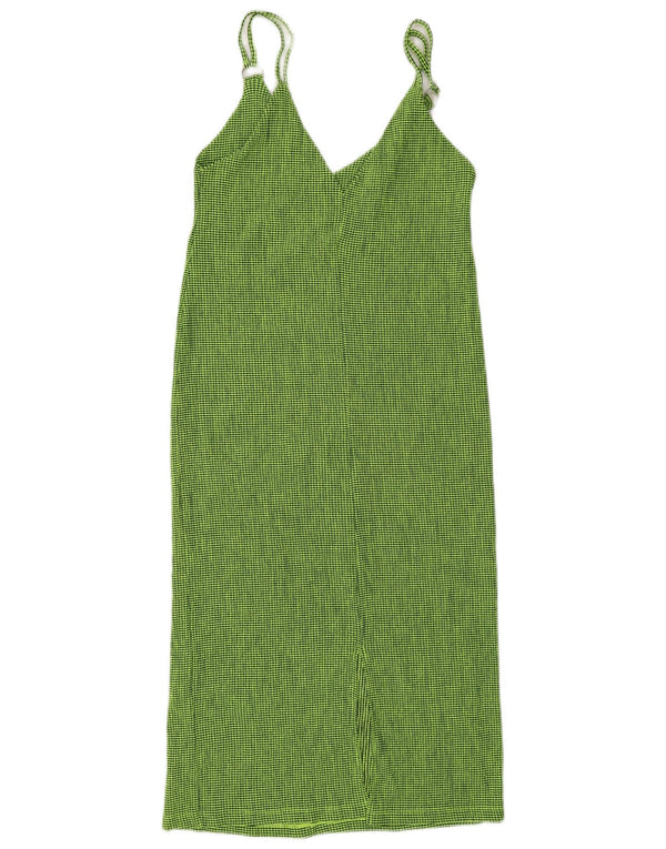 Zara Damen Slip Dress UK 10 Small Green Check