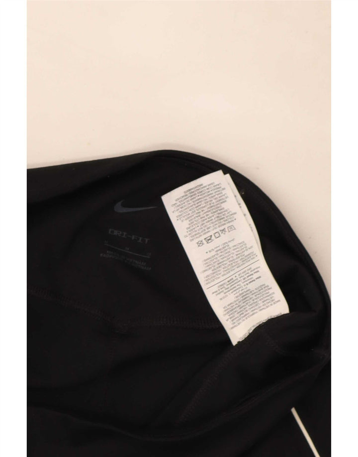 Nike Womens Dri Fit Graphic Crop Leggings UK 12 Mittelschwarzes Polyester