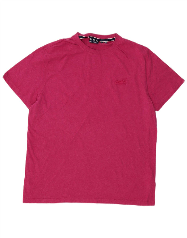 SUPERDRY Herren T-Shirt Top 2XL Rosa Baumwolle