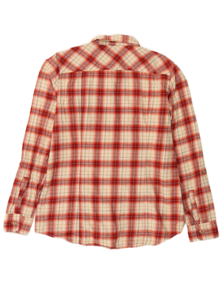Eddie Bauer Damen Flanellhemd UK 14 Mittelrot karierte Baumwolle