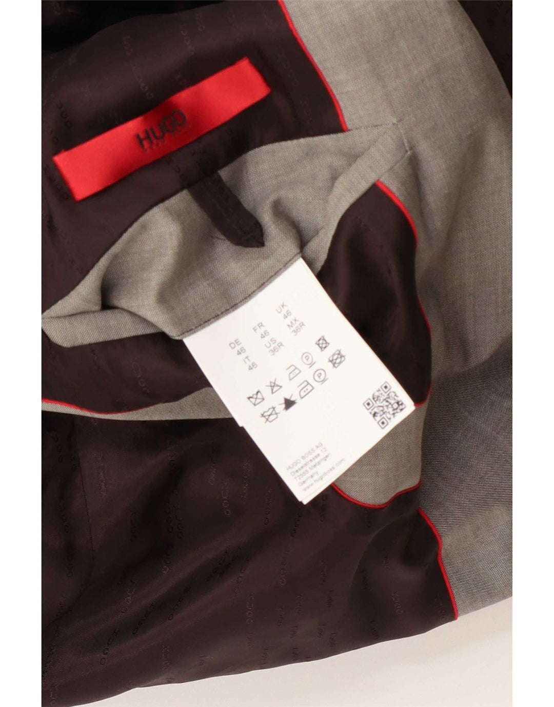 Hugo Boss Herren-Blazer mit 2 Knöpfen, EU 46, kleine graue Wolle