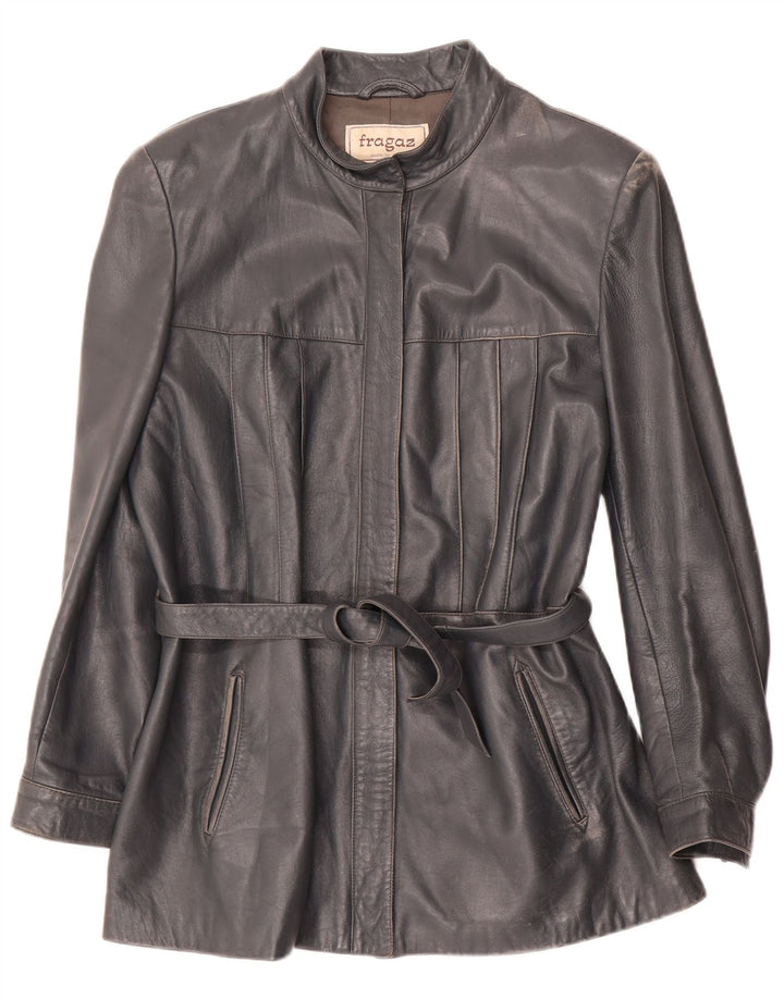 Vintage Damen Lederjacke IT 48 XL Graues Leder