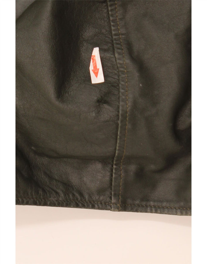 Morris Herren-Lederjacke mit Kapuze, IT 52 XL, grünes Leder