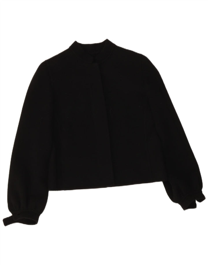 Vintage Damen Bomberjacke IT 46 Große schwarze Wolle