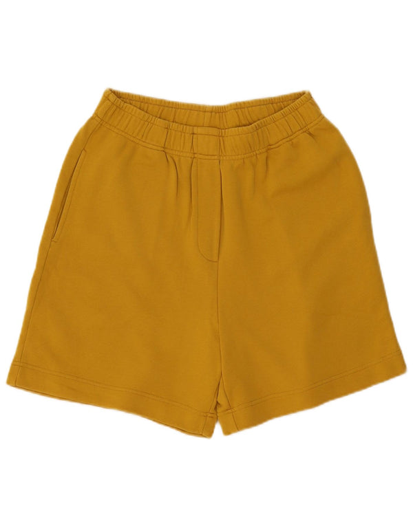 Stefanel Damen Sportshorts UK 8 Small Gelbe Baumwolle