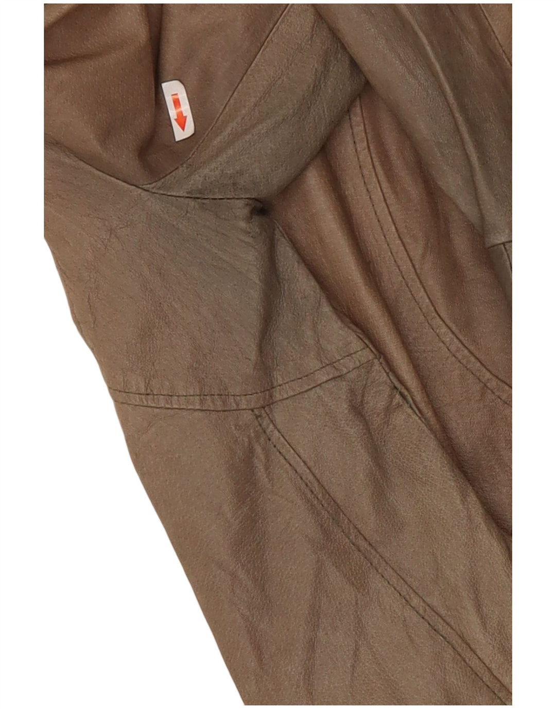 Vintage Damen Crop Lederjacke UK 10 Small Beige