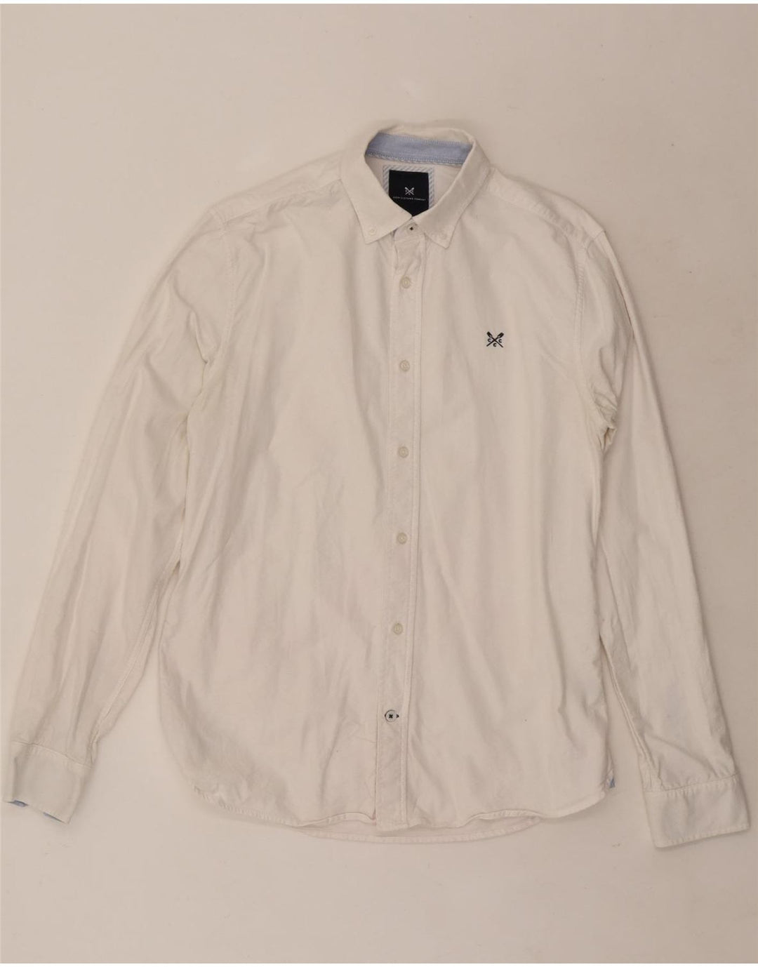 Crew Clothing Herren-Slim-Fit-Hemd, Größe S, weiße Baumwolle