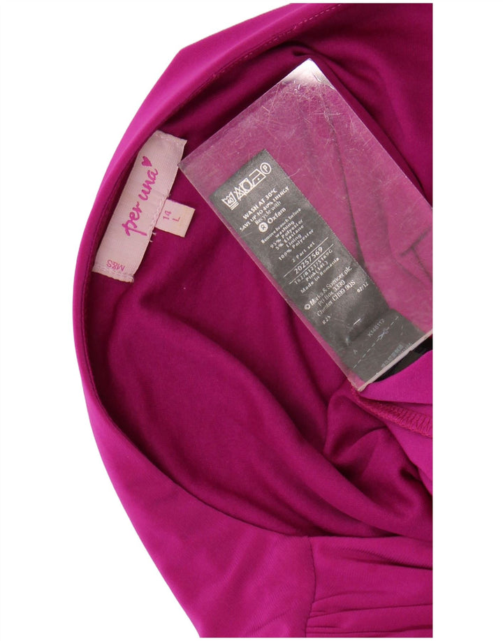 PER UNA Damen-Etuikleid mit 3/4-Ärmeln, Gr. 14, Rosa, Polyester