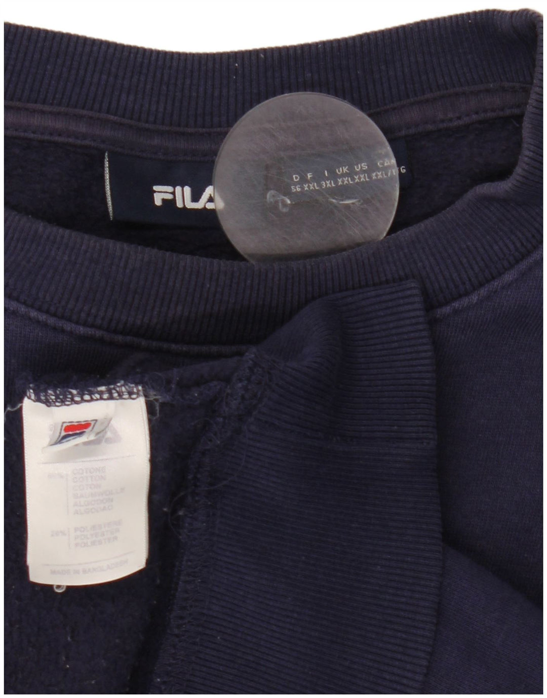 Fila Herren Grafik-Sweatshirt-Pullover 2XL Marineblau aus Baumwolle