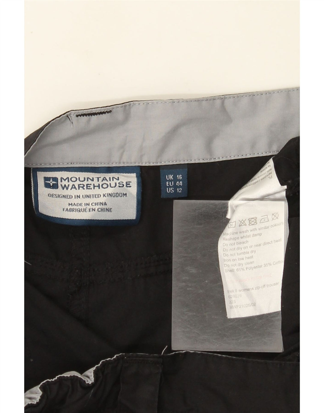 MOUNTAIN WAREHOUSE Damen Cargohose UK 16 Large W36 L30 Schwarz