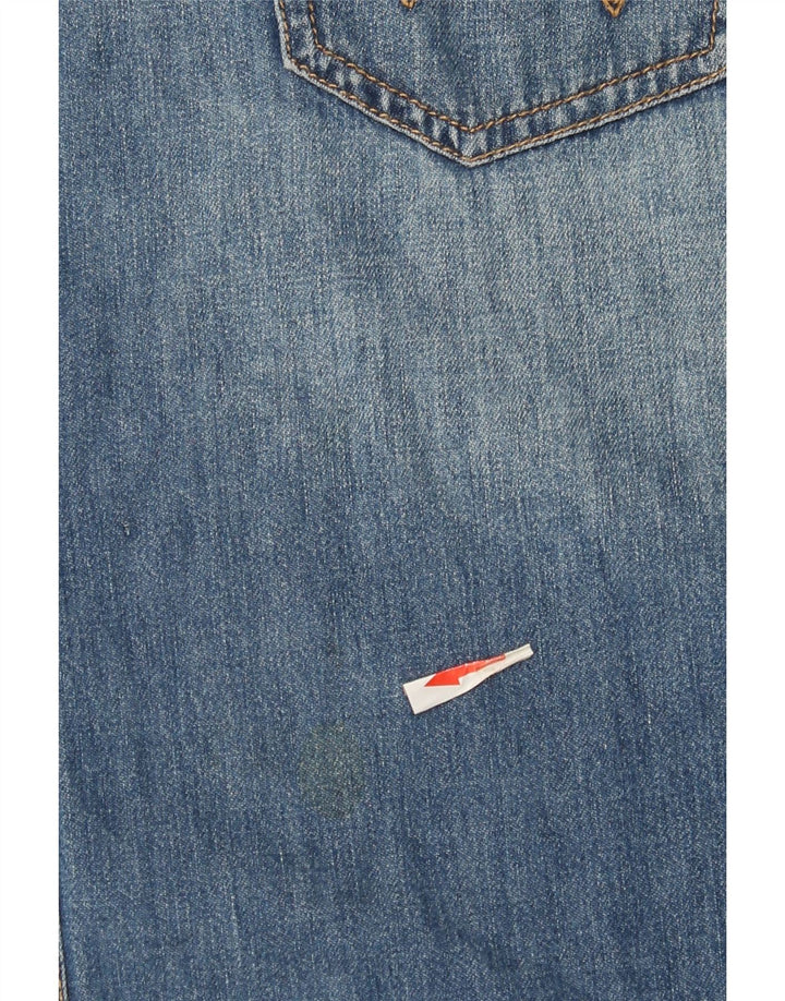Wrangler Herren-Jeanshemd mit normaler Passform, XL, blaue Baumwolle