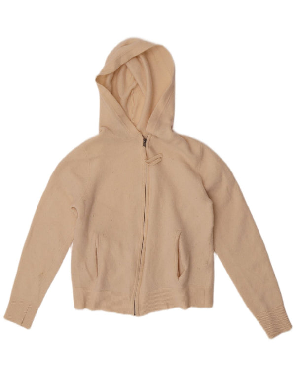 Reiss Damen Crop Cardigan Pullover UK 12 Medium Off White Wool