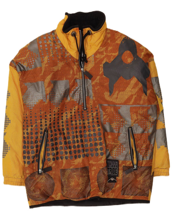 Tokka Tribe Mens Pullover Windbreaker Jacket UK 38 Medium Yellow Geometric