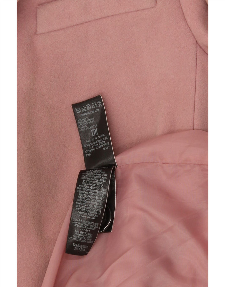 Zara Damen Mantel UK 12 Mittelrosa Wolle