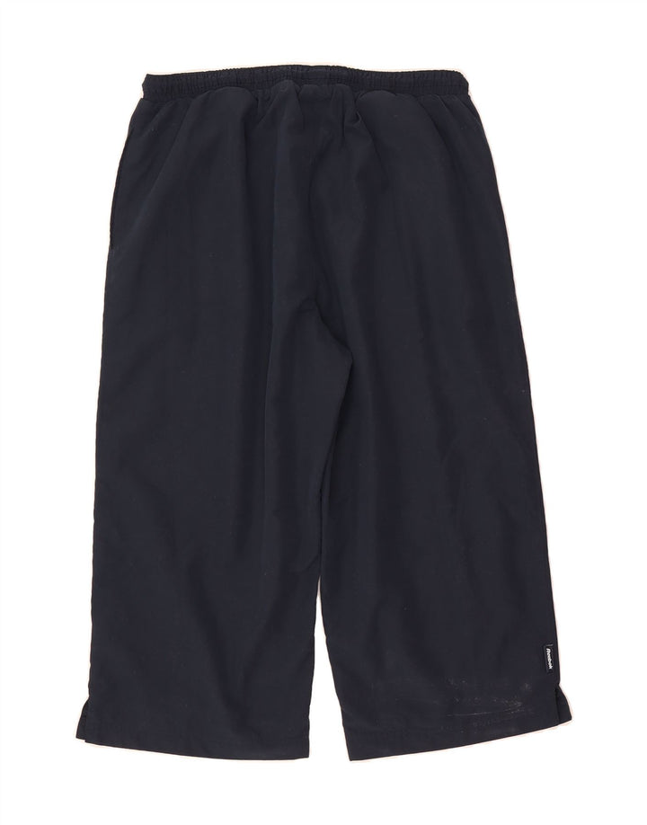 REEBOK Womens Bermuda Sport Shorts UK 14 Medium  Navy Blue Polyester Vintage Reebok and Second-Hand Reebok from Messina Hembry 