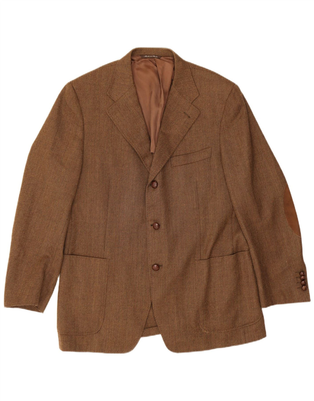 Canali Herren 3-Knopf-Blazerjacke IT 54 2XL Braune Schurwolle
