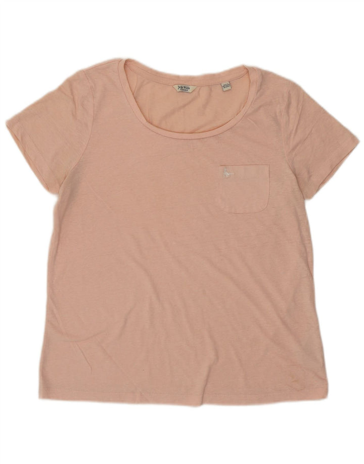 Jack Wills Damen T-Shirt Top UK 12 Mittelrosa Polyester