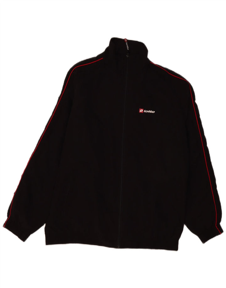 Lotto Herren-Trainingsanzug-Top-Jacke XL, schwarzes Polyester