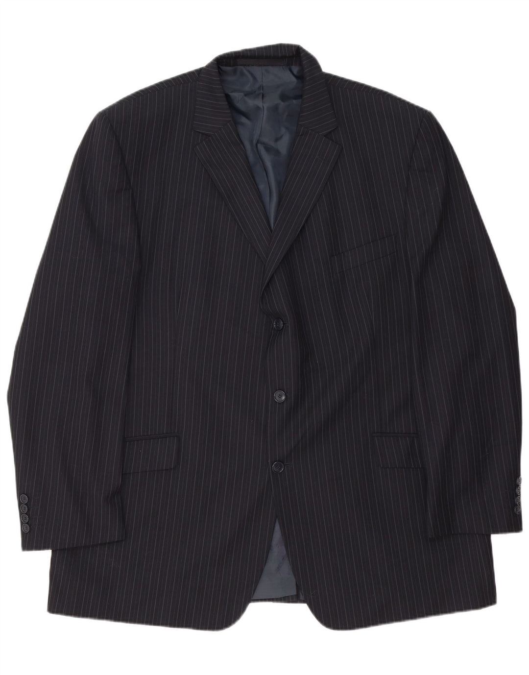 Marks & Spencer Herren-Blazer mit 3 Knöpfen, UK 48, 2XL, Marineblau, Nadelstreifen