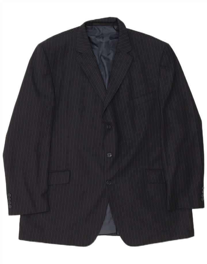 Marks & Spencer Herren-Blazer mit 3 Knöpfen, UK 48, 2XL, Marineblau, Nadelstreifen